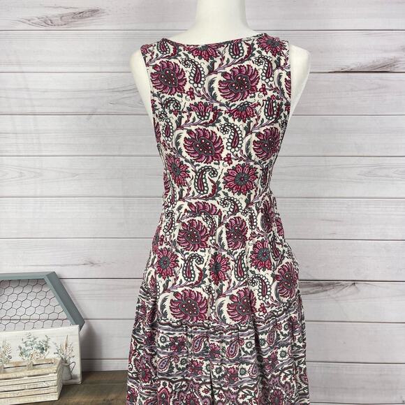 American Eagle Outfitters Dress Womens S‎ Multi Paisley Viscose Lace Up V Neck - Picture 6 of 10